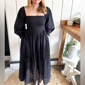 free people Perfect Storm Black Midi Dress